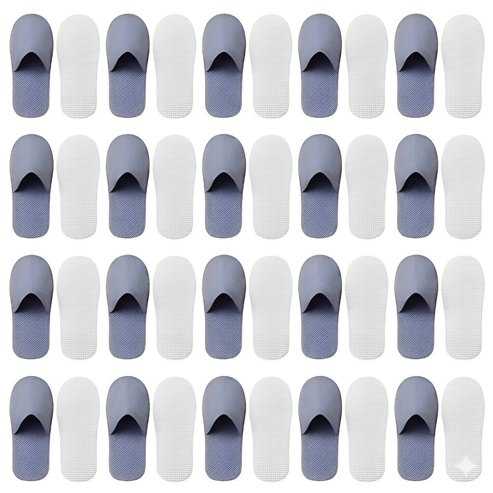 Quilted Closed Toe Slippers with Anti-Slip Sole for Guests,Travel (Unisex)